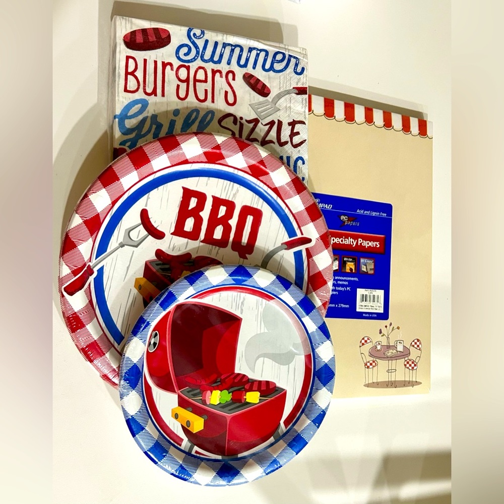 Ampad Cafe’ Computer Copy Specialty Paper w/ BBQ 🍗 Plates & Napkins Bundle